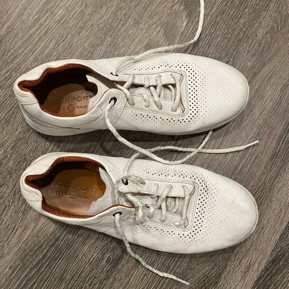 White Rockport Leather walking shoes size 6.5